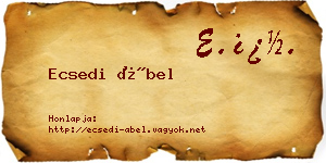 Ecsedi Ábel névjegykártya