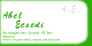 abel ecsedi business card